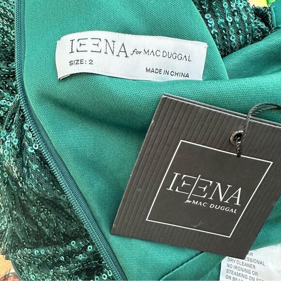 Mac Duggal 26730 Green Sequined One Shoulder Cut Out Gown| Size 2 - Picture 7 of 8